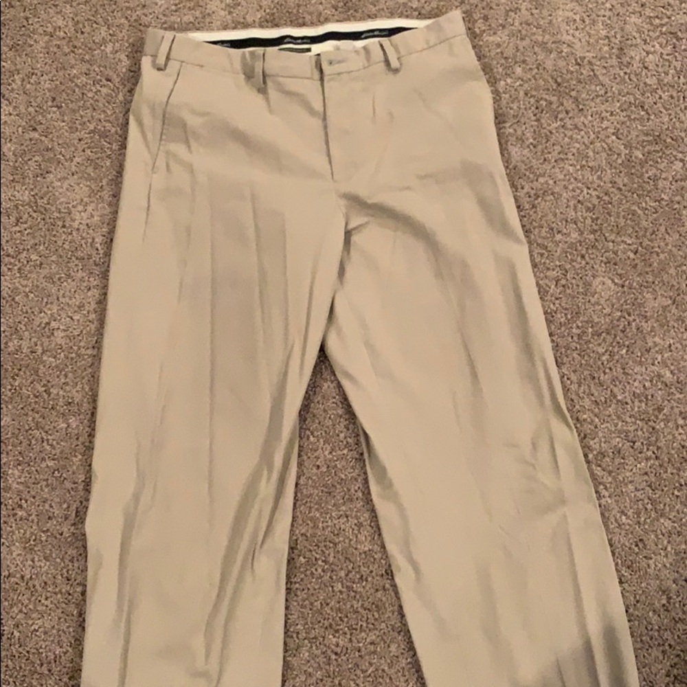 Eddie Bauer wrinkle resistant khaki pants.